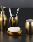 4 Pieces Golden Ceramic Bathroom Set-2