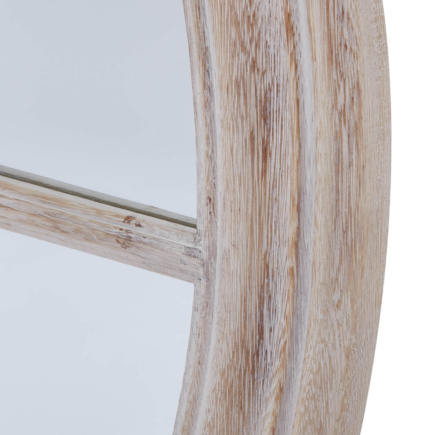 Round Mirror Driftwood Style 90cm Coastal Look