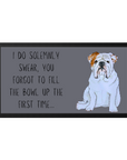 Bulldog Bowl Mat: I Swear It Wasn't Full!