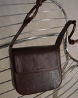 Brown Crossbody Shoulder Bag with Adjustable Strap