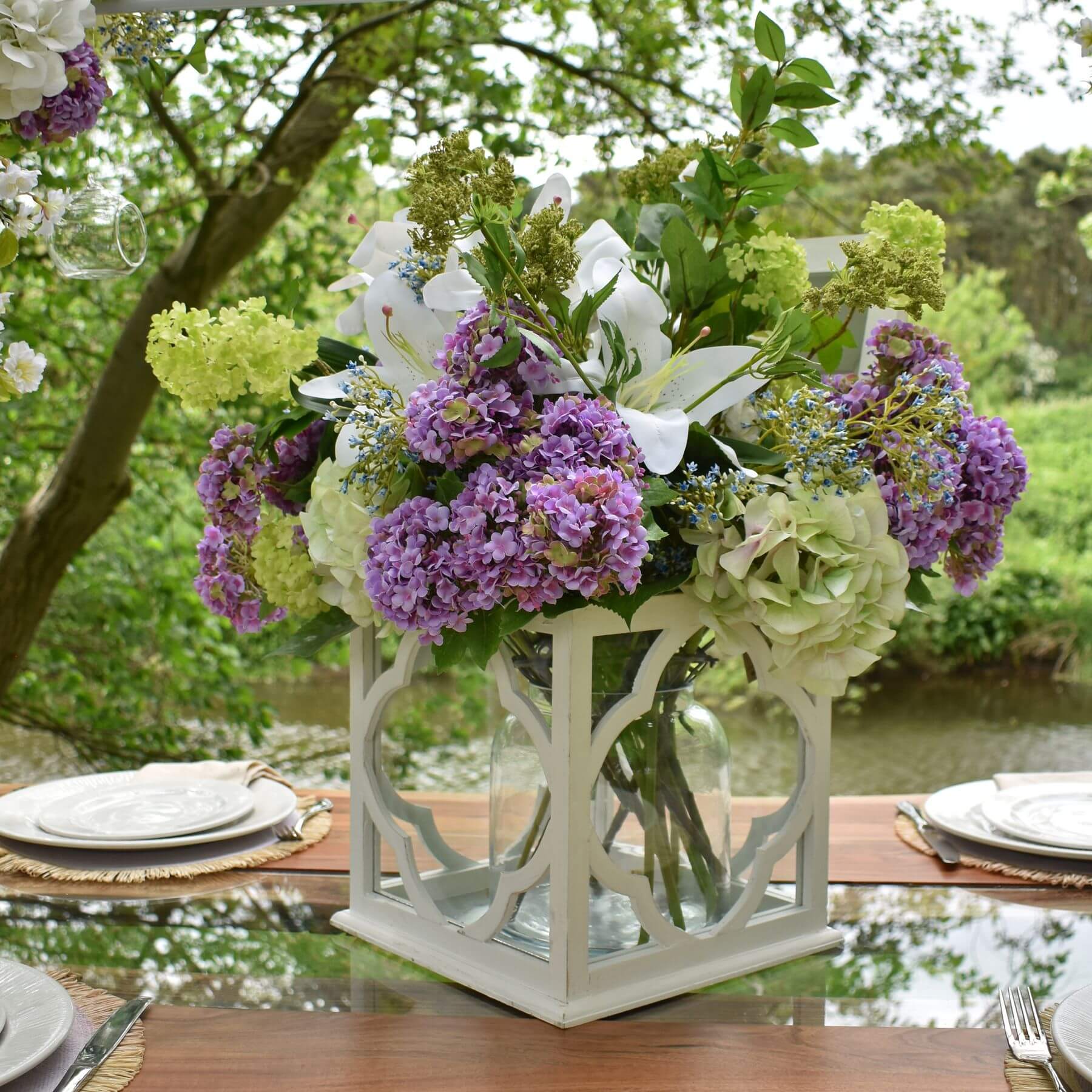 Soft Green Hydrangea Stem Faux Floral Delight