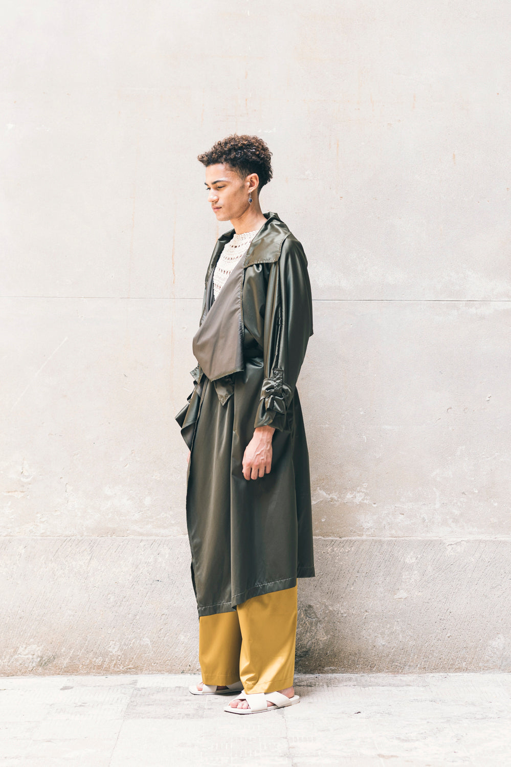 ANDREA Newlife Trench - Olive/Black-0