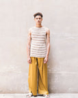 Recycled polyester Wide Pants - Black/Olive/Ocra Newlife