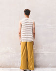 Recycled polyester Wide Pants - Black/Olive/Ocra Newlife