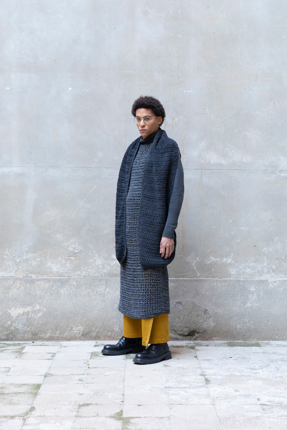 Hand-Knit Maxi Wool Dress-0