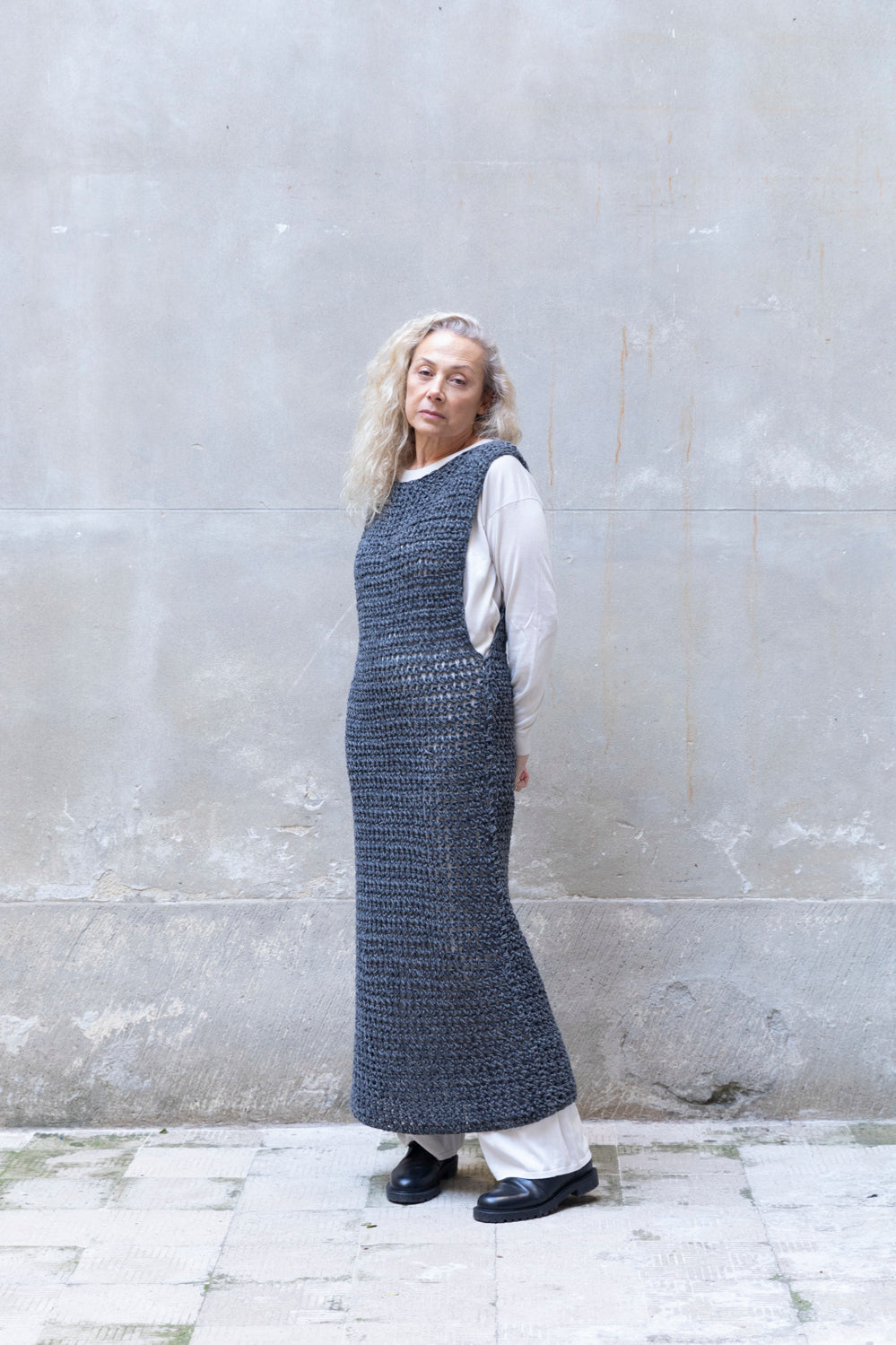 Hand-Knit Maxi Wool Dress-4