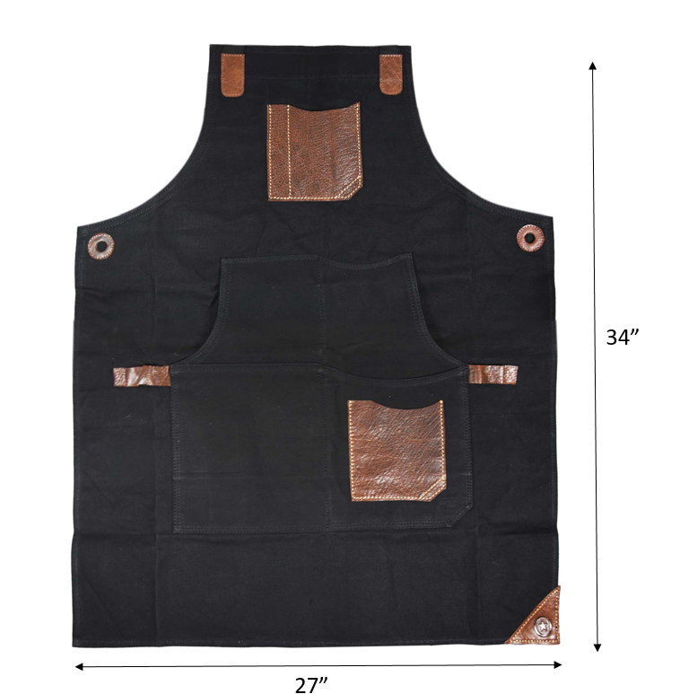 Turin Leather Canvas Apron – Durable &amp; Water-Resistant