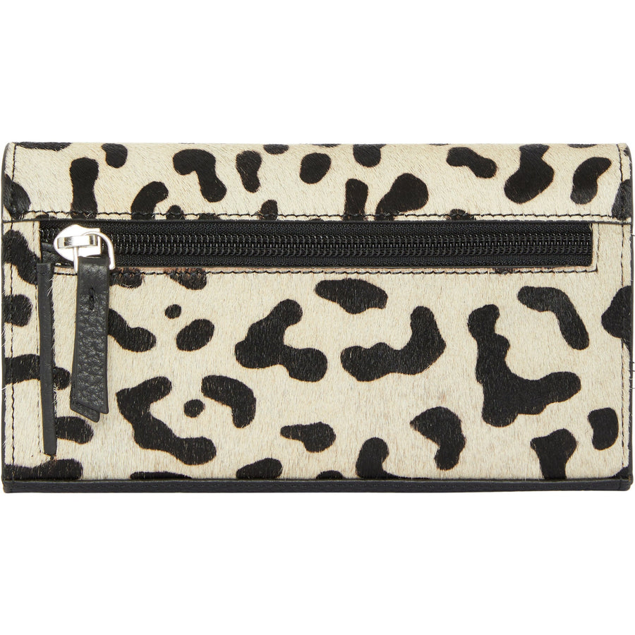 Ivory Animal Print Leather Multi Section Purse Brix and Bailey