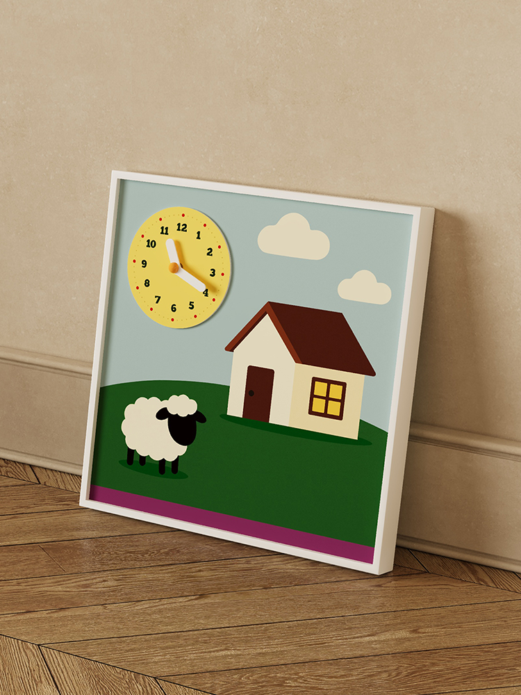 Sheep &amp; House Decorative Clock-4