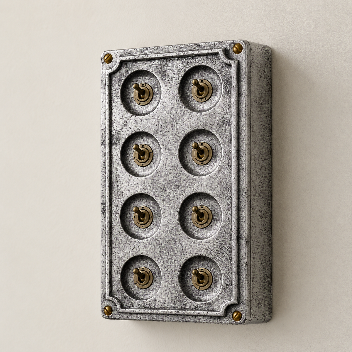 8 Gang 2 Way Solid Cast Metal Conduit Light Switch Industrial