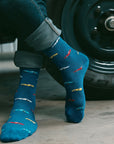 Blue Classic Car Bamboo Socks