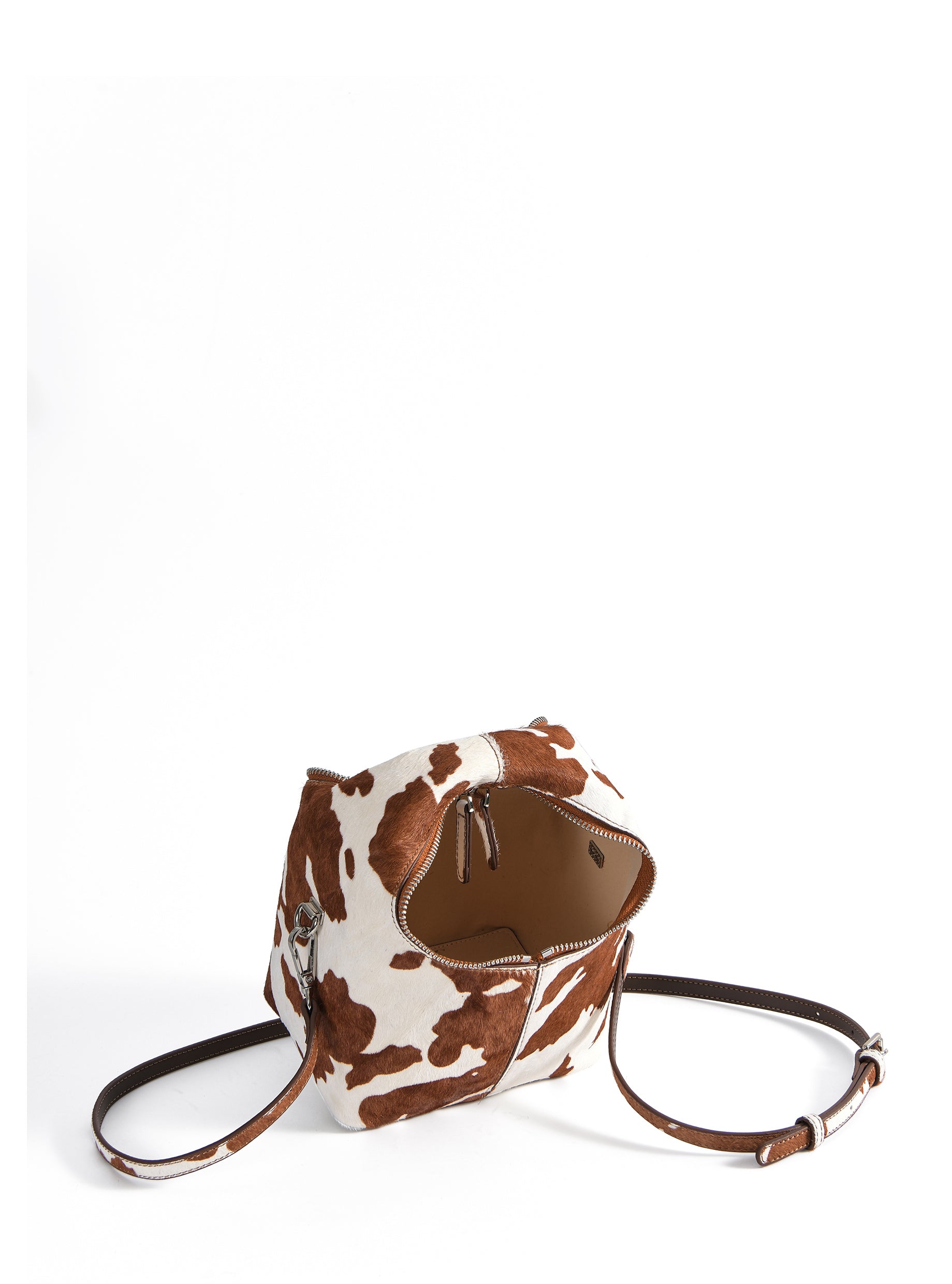Luxury Danielle mini handbag by Julietta, modern silhouette with eye-catching pattern, horsehair leather, silver hardware by Bob Oré at brixbailey.com