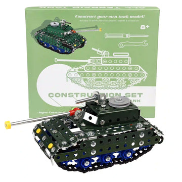 premium all-terrain tank construction kit for kids, large building set with tools, best-selling 8+ toy by Ella James at brixbailey.com