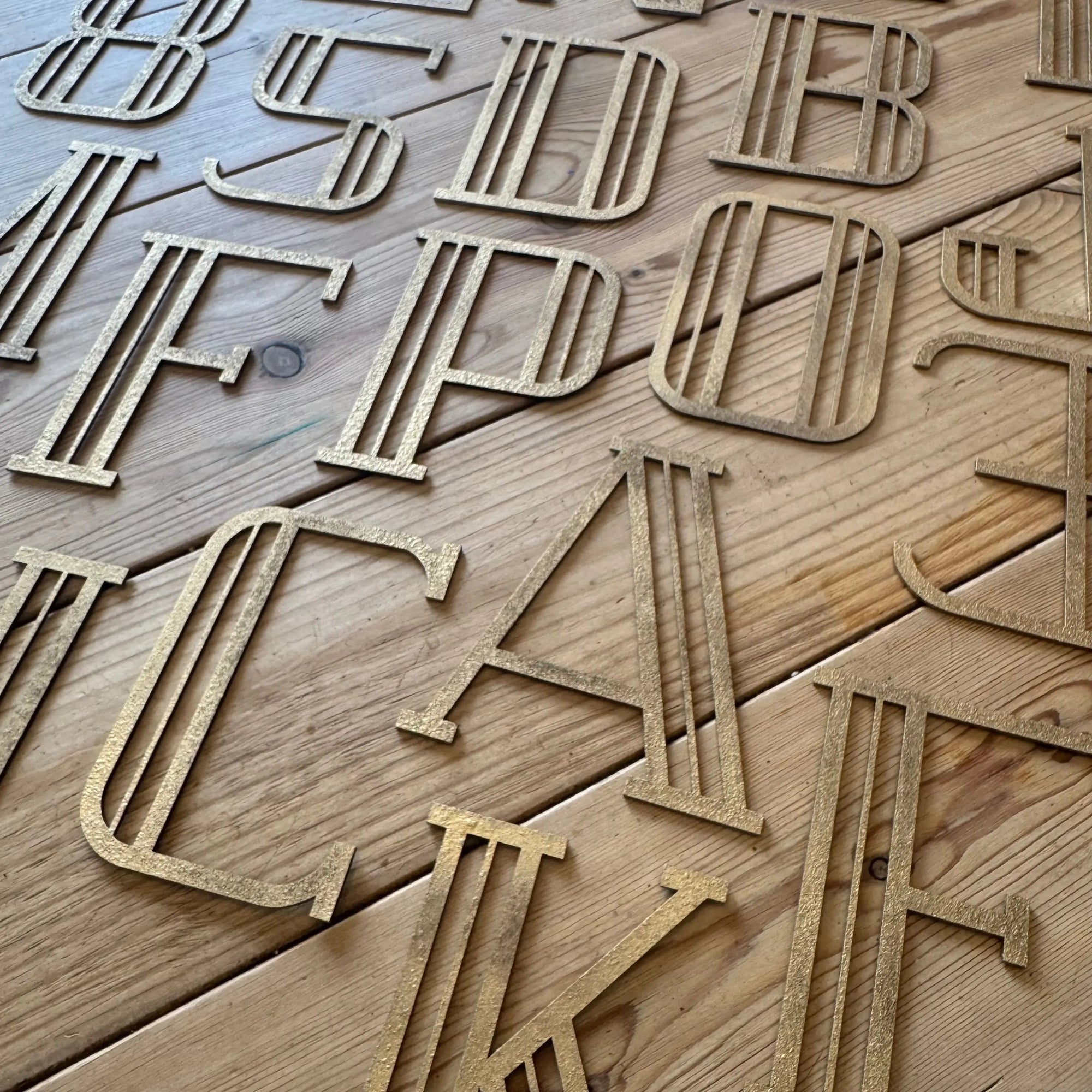 Gold Art Deco Metal Alphabet Letters – 5” or 12” Decorative Lettering A–Z