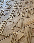 Gold Art Deco Metal Alphabet Letters – 5” or 12” Decorative Lettering A–Z