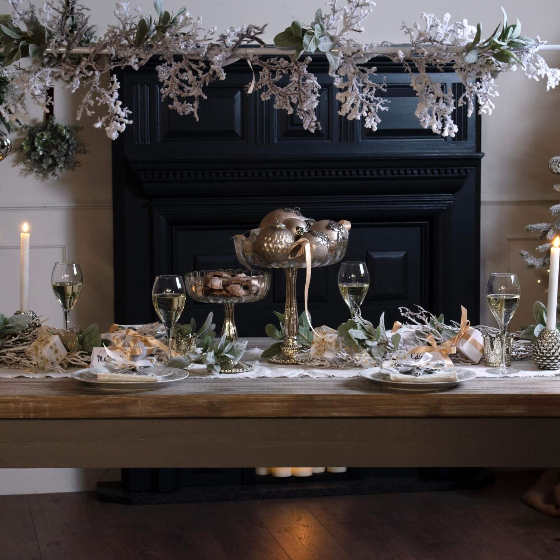 Frosted Snowy Garland for Winter Decorating