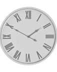 Vintage White Wall Clock Square Metal Frame