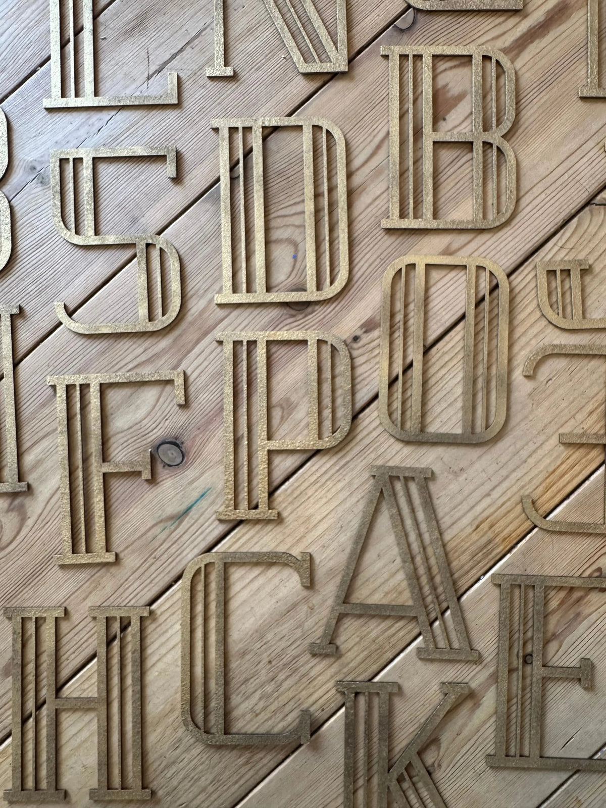 Gold Art Deco Metal Alphabet Letters – 5” or 12” Decorative Lettering A–Z