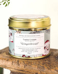 Gingerbread Candle in a Matt Gold Tin