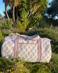 Quilted blocked cotton weekend duffle bag standard size