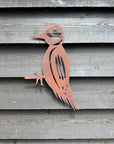 Rusty Metal Woodpecker Garden Decoration