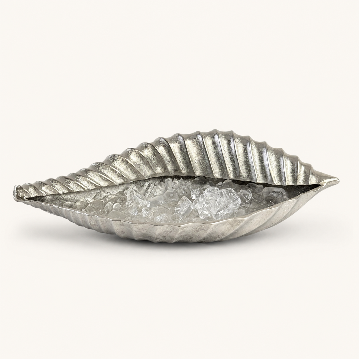 Clam Shell Champagne Ice Bucket &amp; Silver Wine Cooler Bowl