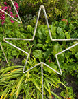 Garden Stars On Ground Spikes / Metal Star Ornaments / Lawn Decor