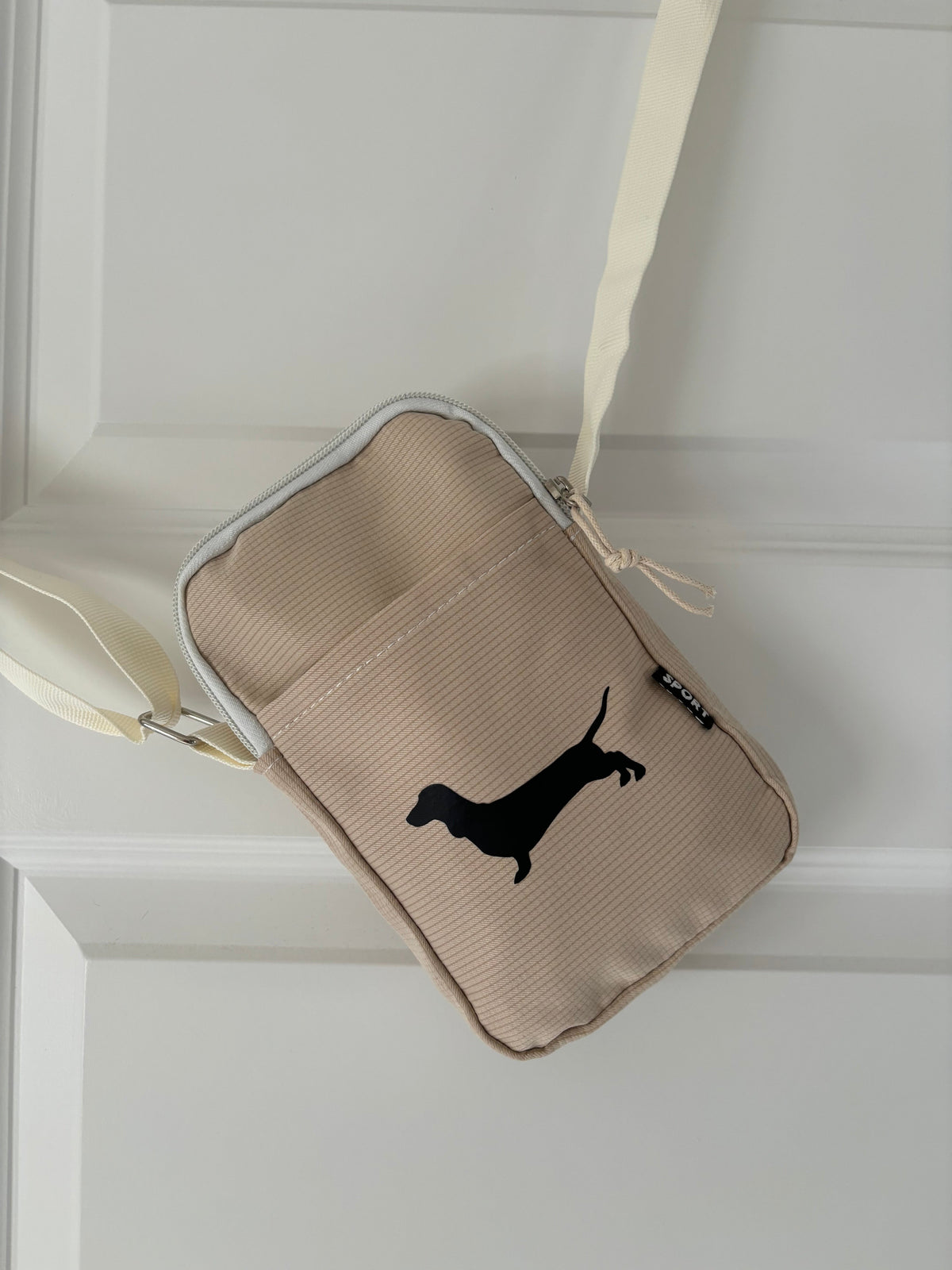Dachshund Sausage Dog Cross Body Bag with Pouch &amp; Zipper