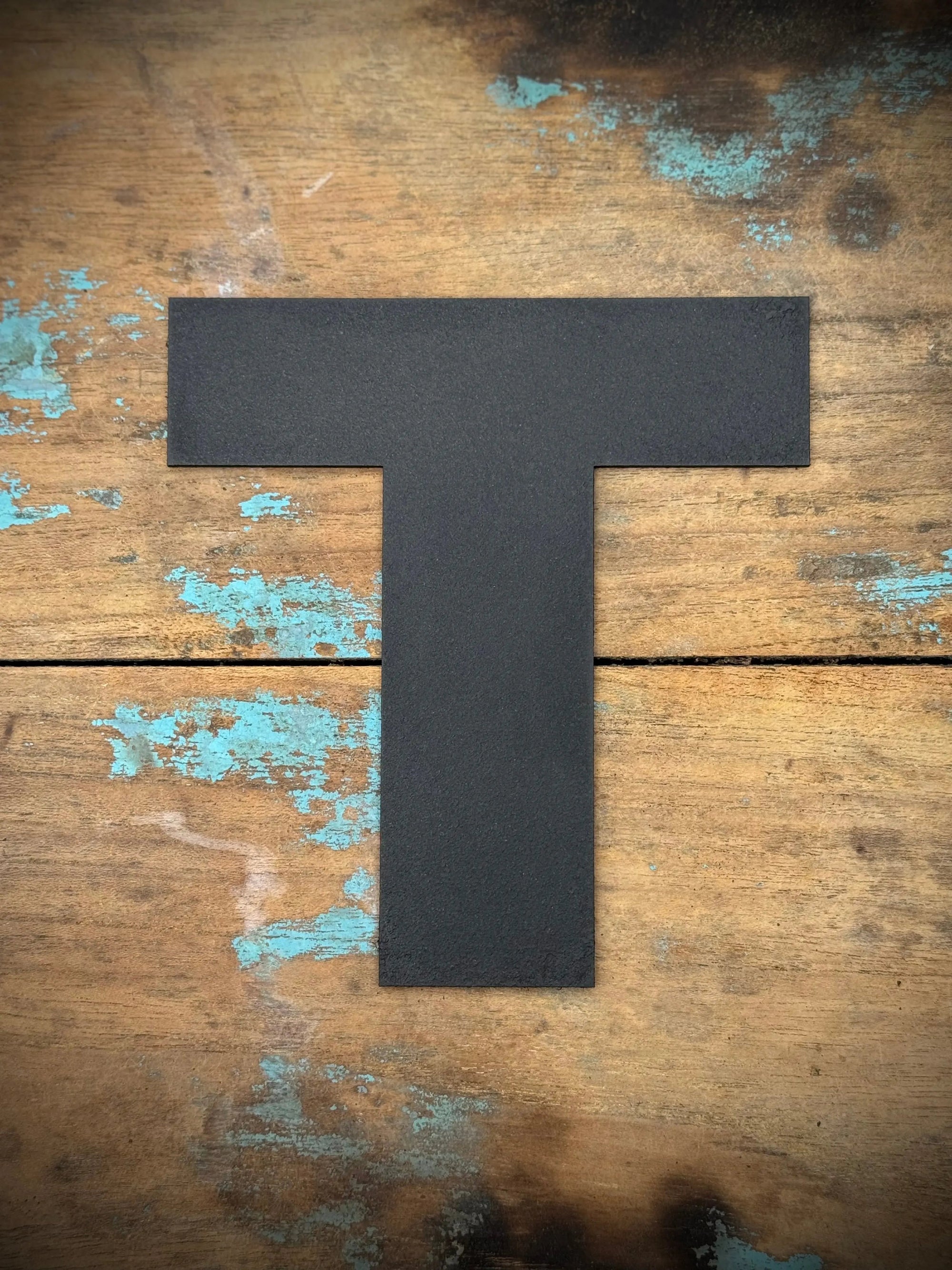 12" and 5" Black Fat Font Metal Letters.