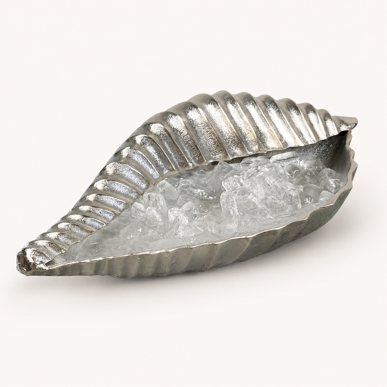 Clam Shell Champagne Ice Bucket &amp; Silver Wine Cooler Bowl