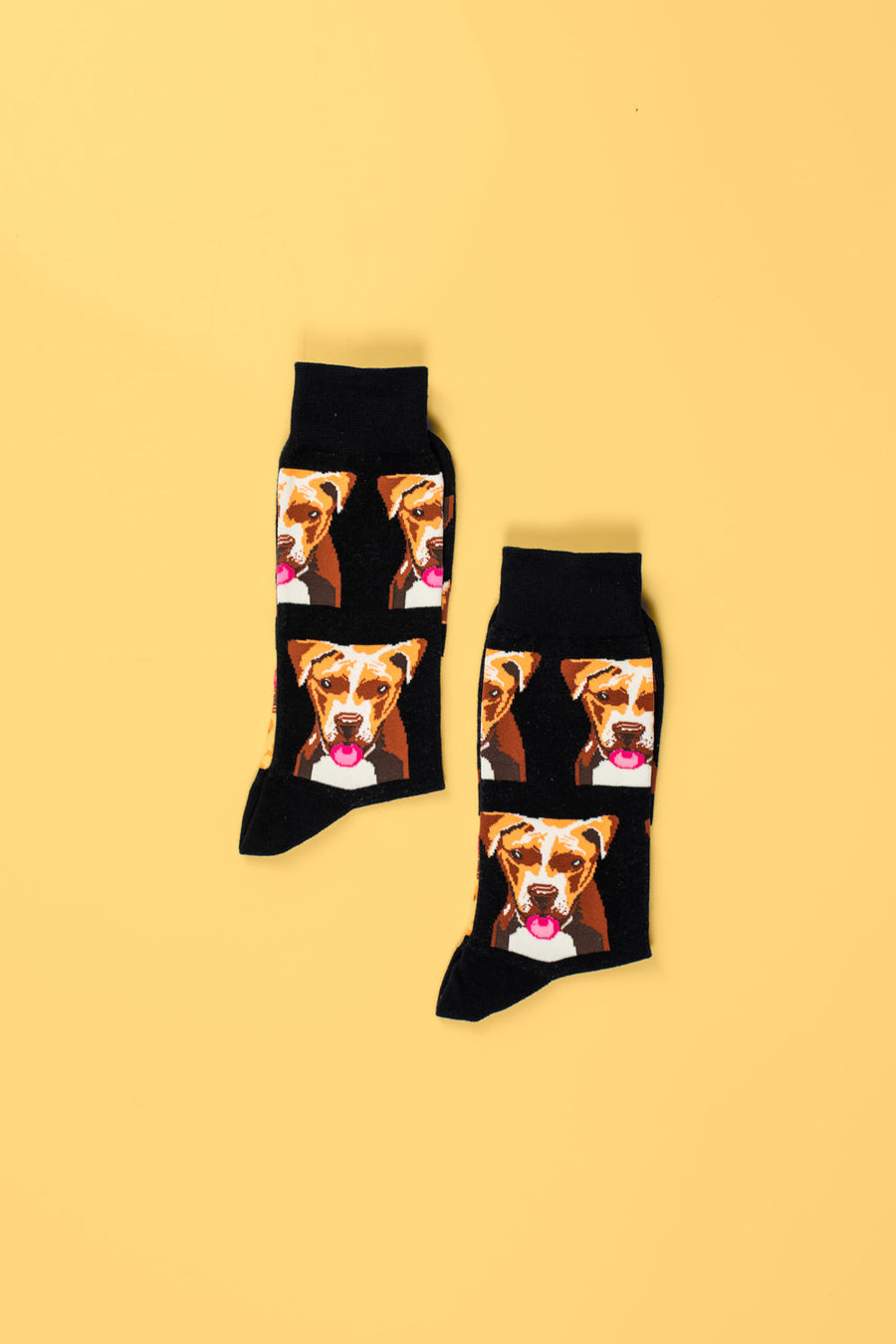 Black dog pattern socks, luxury stylish dog lover socks, premium cotton blend men socks, best-selling trendy animal print socks by Body and I at brixbailey.com