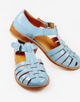 Handmade Leather Fisherman Sandals Light Blue