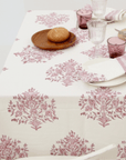 Varmala Hand Block Print Pink Tablecloth
