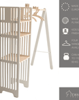 Kids Montessori Wardrobe – Safe & Accessible Clothing Rack by Ewart Woods at www.brixbailey.com