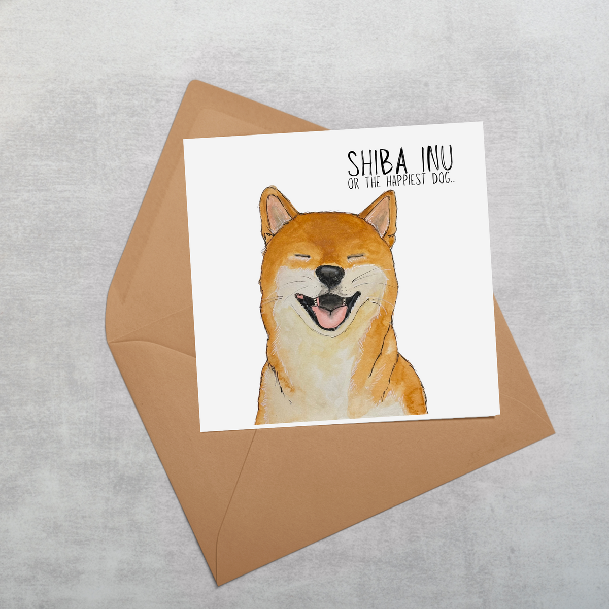 Escape Plans &amp; Birthday Barks” – Shiba Inu Greeting Card