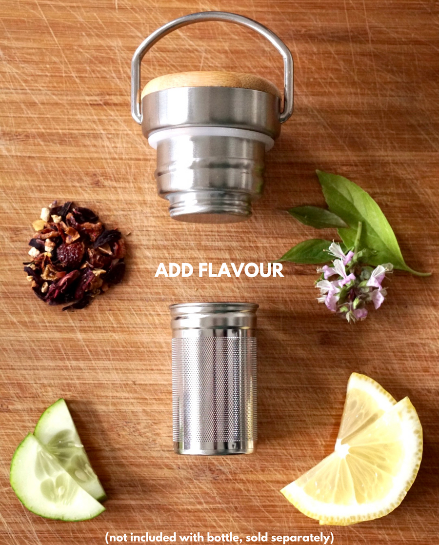 Premium Arctic Bottle, double-wall vacuum-insulated stainless steel water bottle, eco-friendly bamboo lid, keeps drinks hot or cold, leak-proof, biodegradable packaging by Arcticus at brixbailey.com