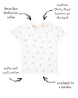 Peter Pan Short Sleeved T-Shirt - Pink Hearts