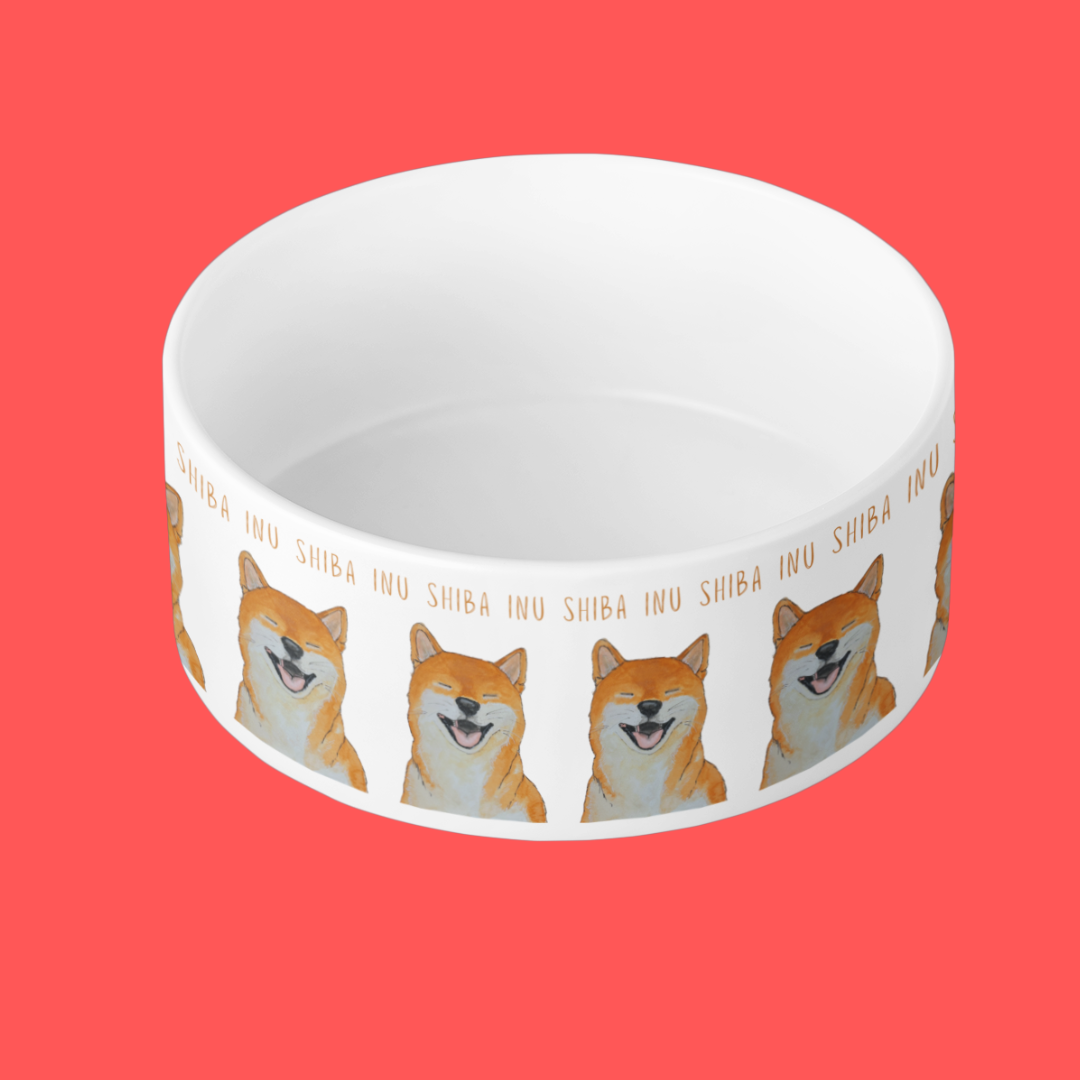 Shiba Inu Ceramic Dog Bowl