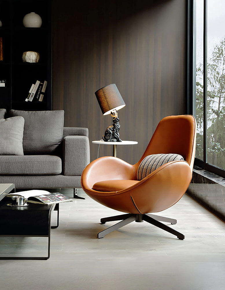 Snail Brown Chair, Leather