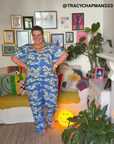 Blue Clouds Loose Fit EcoVera and Linen Jumpsuit