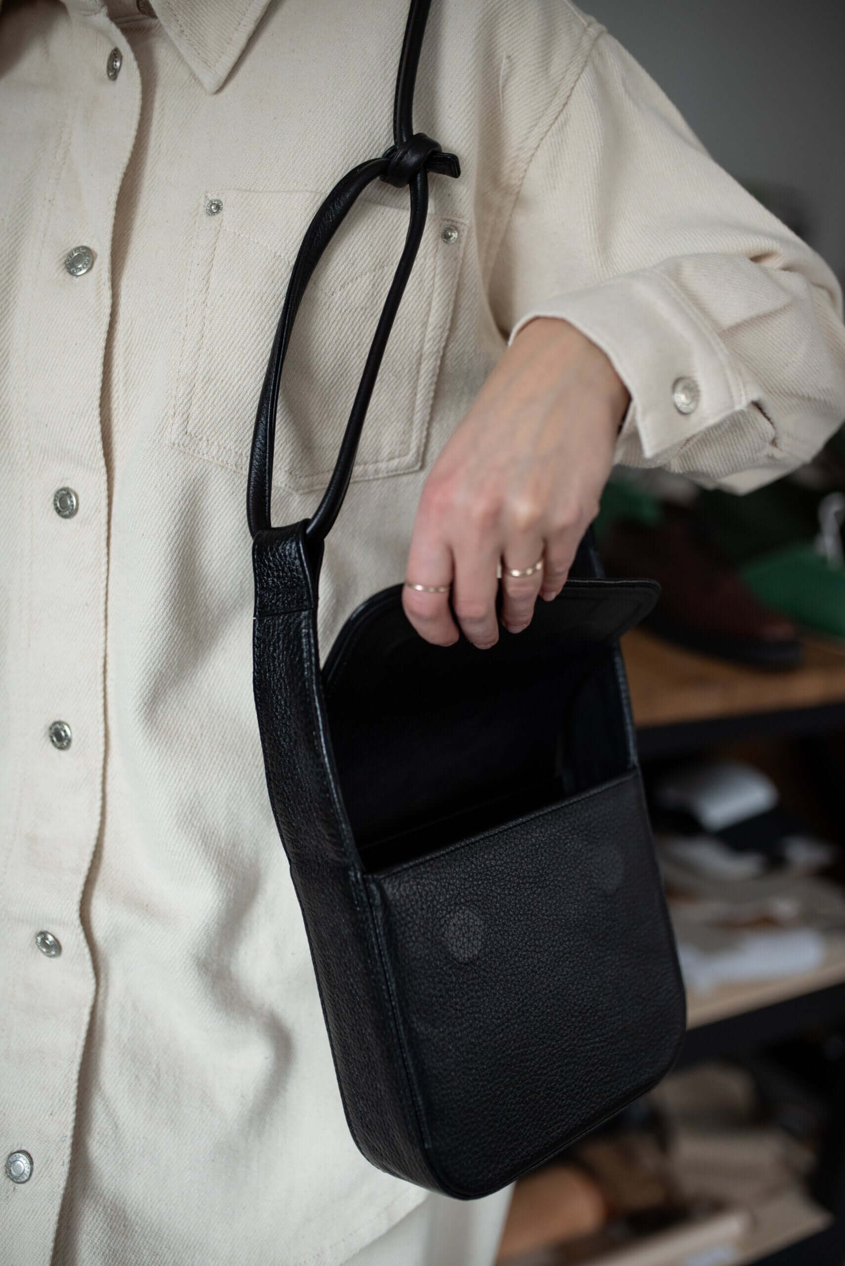 Black Minimalist Crossbody Bag