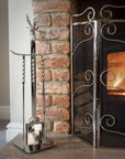 Handcrafted Stag Fireplace Companion Set Polished Nickel