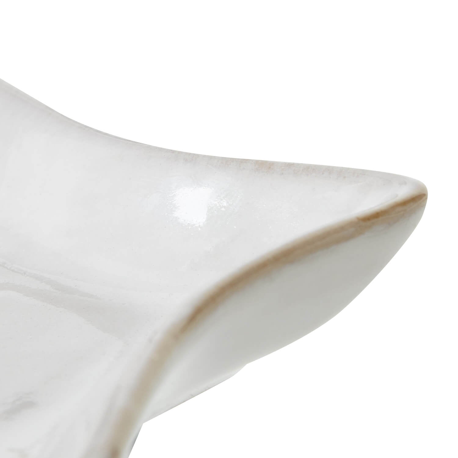 Mini White Ceramic Star Dish with Geometric Design