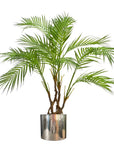 Artificial Palm Tree Areca 90cm Silver Planter Trees-0