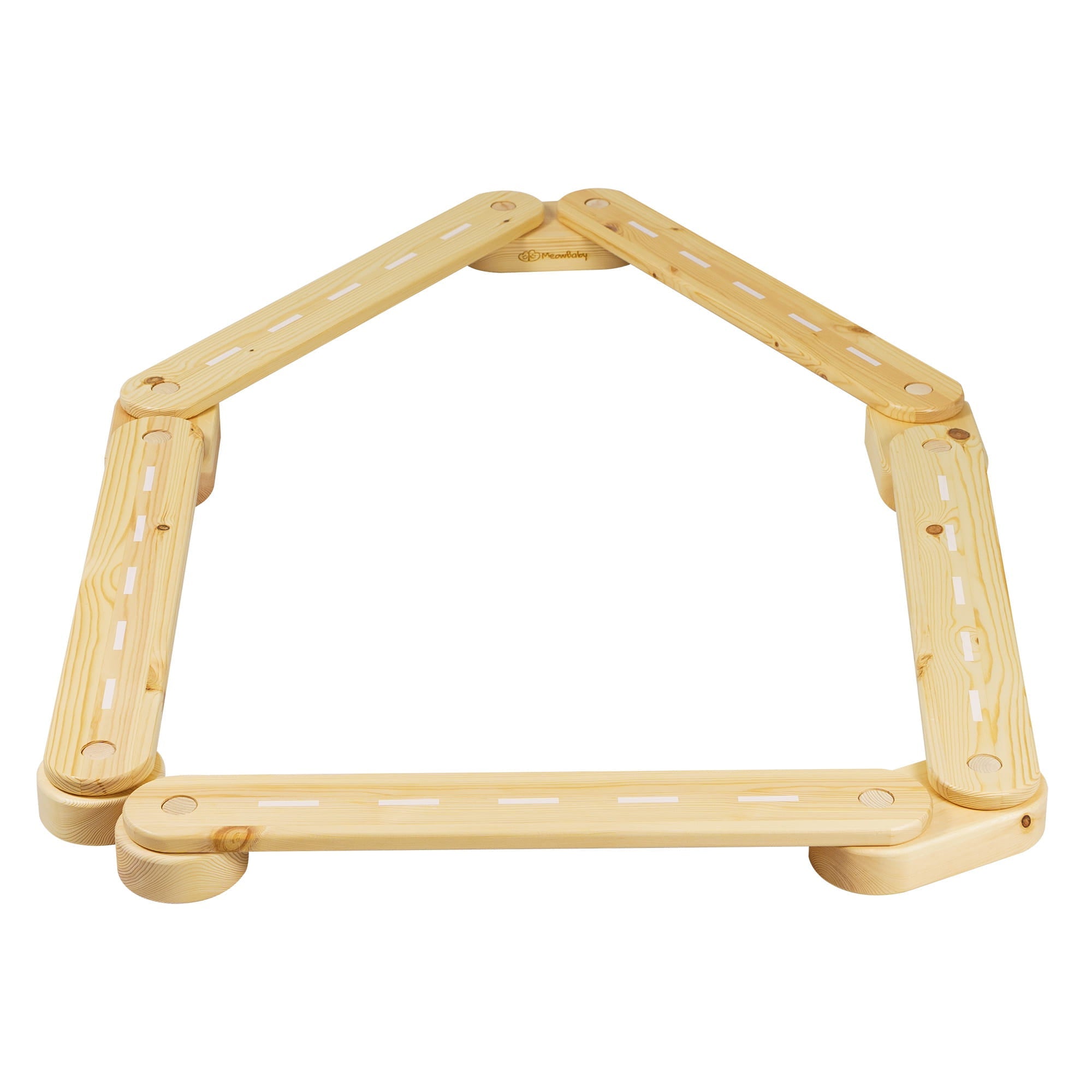 Wooden Balance Beam with Five Play Elements