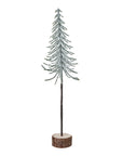 Snowy Spindle Tree Log Medium Winter Tabletop Decor