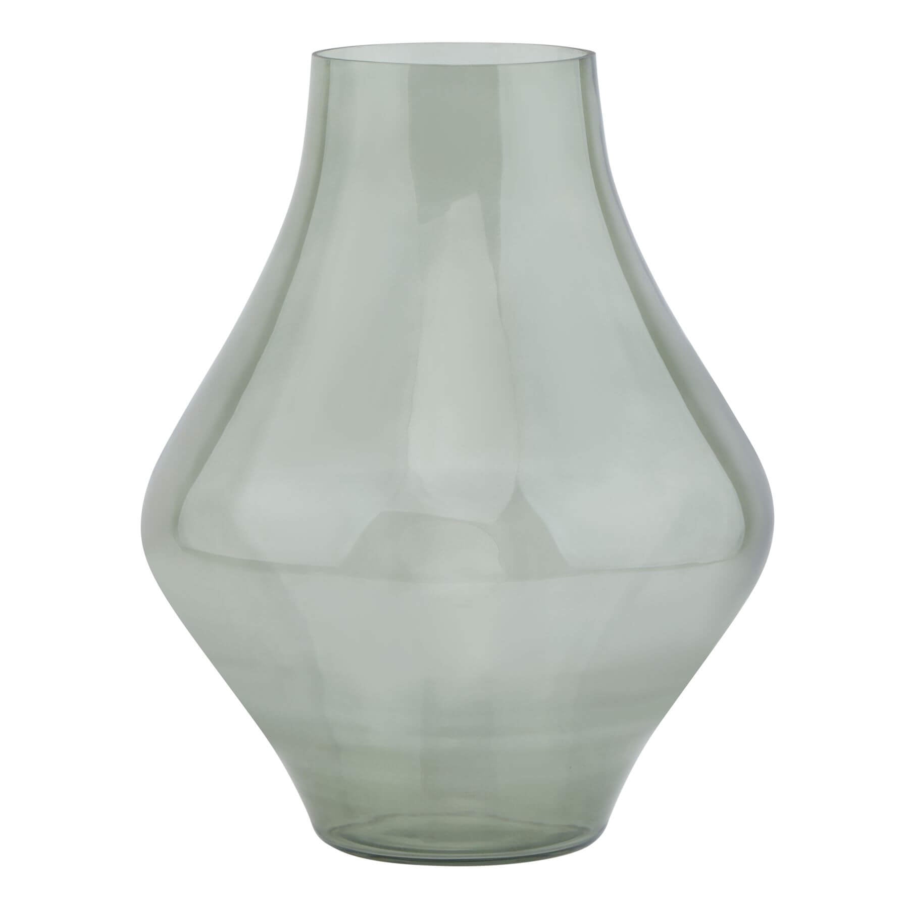 Sage Green Glass Vase with Modern Organic Shape