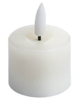 White LED tealight with realistic flickering flame, battery-operated for worry-free ambiance  by RoomLondon at brixbailey.com