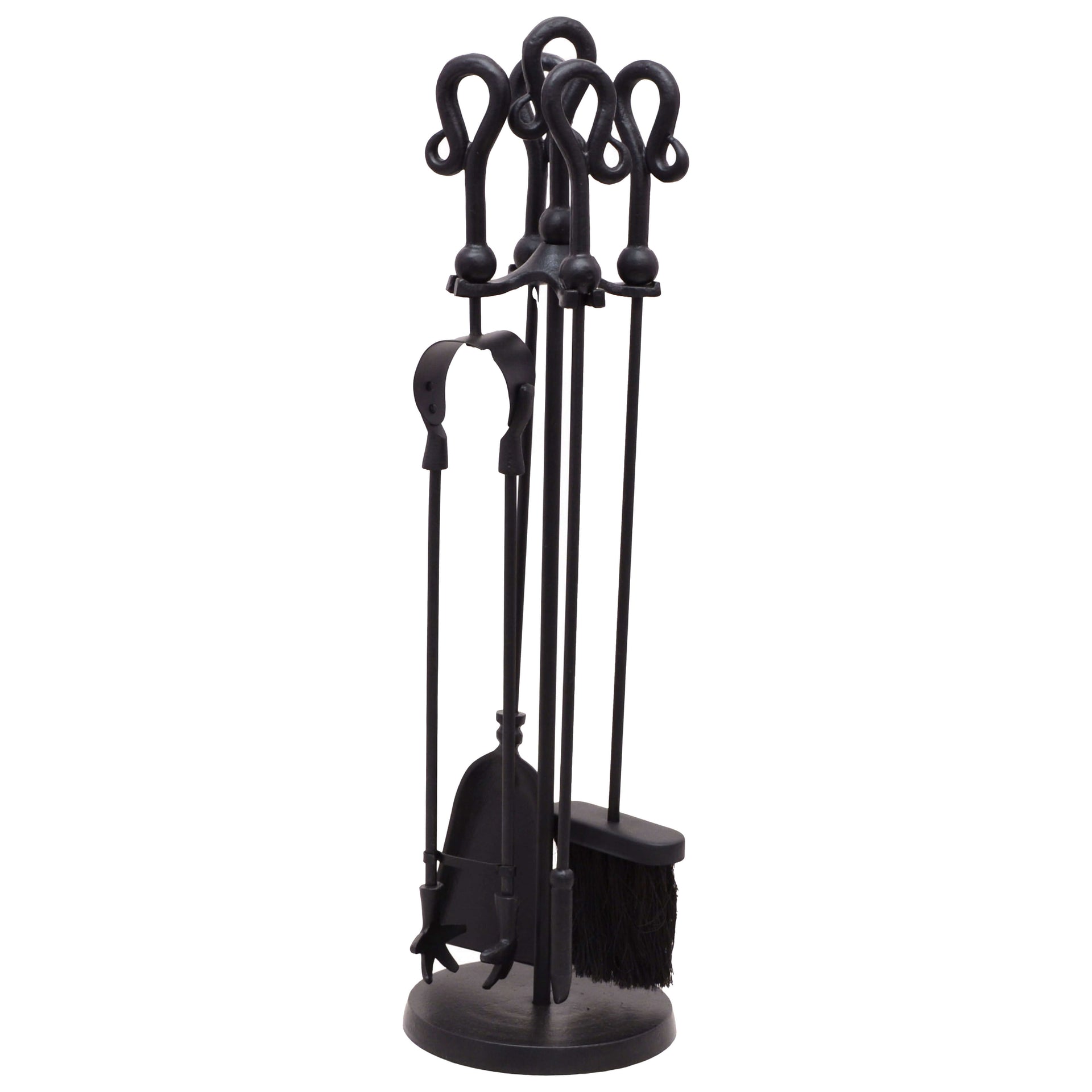 Black Crook Top fireplace companion set in durable metal with elegant black finish, modern decor accessory. by sostter at brixbailey.com