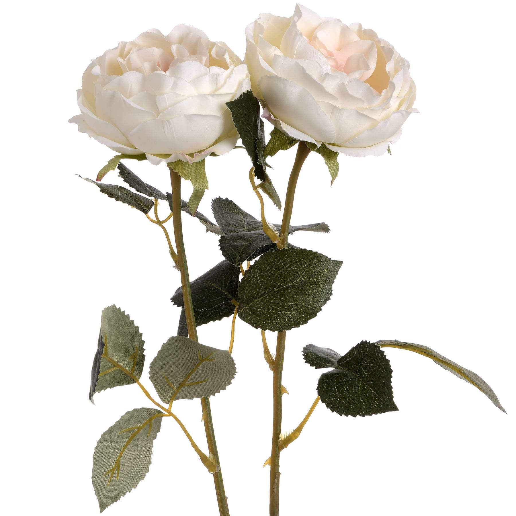 Romantic Blush Garden Rose Artificial Stem